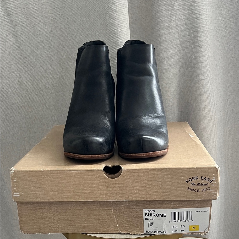 Kork-Ease Black Leather Boots